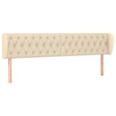sengegavl med kanter 183x23x78/88 cm stof cremefarvet