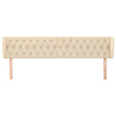 sengegavl med kanter 183x23x78/88 cm stof cremefarvet