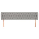 sengegavl med kanter 203x23x78/88cm stof lysegrå
