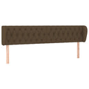 sengegavl med kanter 203x23x78/88 cm stof mørkebrun