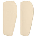 sengegavl med kanter 203x23x78/88 cm stof cremefarvet