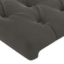 sengegavl med kanter 83x23x78/88 cm fløjl mørkegrå