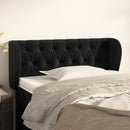 sengegavl med kanter 93x23x78/88 cm fløjl sort