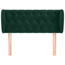 sengegavl med kanter 93x23x78/88 cm fløjl mørkegrøn
