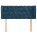 sengegavl med kanter 93x23x78/88 cm fløjl mørkeblå