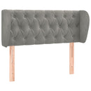 sengegavl med kanter 103x23x78/88cm fløjl lysegrå
