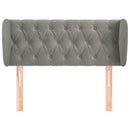sengegavl med kanter 103x23x78/88cm fløjl lysegrå