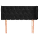 sengegavl med kanter 103x23x78/88 cm fløjl sort
