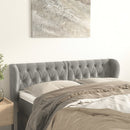 sengegavl med kanter 147x23x78/88cm fløjl lysegrå