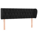 sengegavl med kanter 147x23x78/88 cm fløjl sort