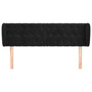 sengegavl med kanter 147x23x78/88 cm fløjl sort