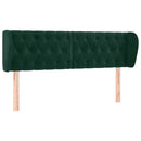 sengegavl med kanter 147x23x78/88 cm fløjl mørkegrøn