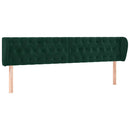 sengegavl med kanter 183x23x78/88 cm fløjl mørkegrøn