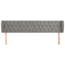 sengegavl med kanter 203x23x78/88cm fløjl lysegrå