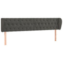 sengegavl med kanter 203x23x78/88 cm fløjl mørkegrå