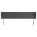 sengegavl med kanter 203x23x78/88 cm fløjl mørkegrå