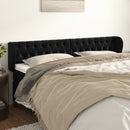 sengegavl med kanter 203x23x78/88 cm fløjl sort