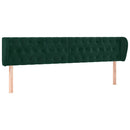 sengegavl med kanter 203x23x78/88 cm fløjl mørkegrøn
