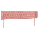 sengegavl med kanter 203x23x78/88 cm fløjl lyserød