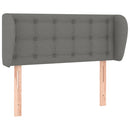 sengegavl med kanter 83x23x78/88 cm stof mørkegrå