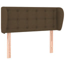 sengegavl med kanter 83x23x78/88 cm stof mørkebrun