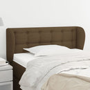 sengegavl med kanter 83x23x78/88 cm stof mørkebrun