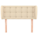 sengegavl med kanter 83x23x78/88 cm stof cremefarvet