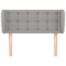 sengegavl med kanter 93x16x78/128 cm stof lysegrå