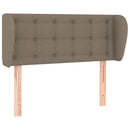 sengegavl med kanter 93x23x78/88 cm stof gråbrun