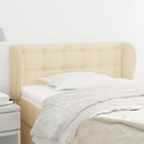 sengegavl med kanter 93x23x78/88 cm stof cremefarvet