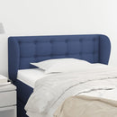 sengegavl med kanter 93x23x78/88 cm stof blå