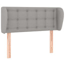 sengegavl med kanter 103x23x78/88cm stof lysegrå