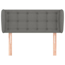 sengegavl med kanter 103x23x78/88 cm stof mørkegrå