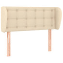 sengegavl med kanter 103x23x78/88 cm stof cremefarvet