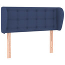 sengegavl med kanter 103x23x78/88 cm stof blå