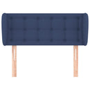 sengegavl med kanter 103x23x78/88 cm stof blå
