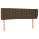 sengegavl med kanter 147x23x78/88 cm stof mørkebrun