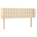 sengegavl med kanter 147x23x78/88 cm stof cremefarvet