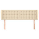 sengegavl med kanter 147x23x78/88 cm stof cremefarvet