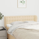 sengegavl med kanter 147x23x78/88 cm stof cremefarvet