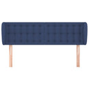 sengegavl med kanter 147x23x78/88 cm stof blå