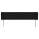 sengegavl med kanter 163x23x78/88 cm stof sort