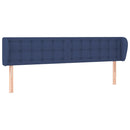sengegavl med kanter 163x23x78/88 cm stof blå