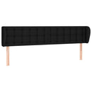 sengegavl med kanter 183x23x78/88 cm stof sort