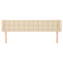 sengegavl med kanter 183x23x78/88 cm stof cremefarvet