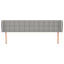 sengegavl med kanter 203x23x78/88cm stof lysegrå