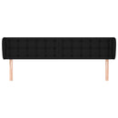 sengegavl med kanter 203x23x78/88 cm stof sort
