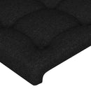sengegavl med kanter 203x23x78/88 cm stof sort