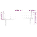 sengegavl med kanter 203x23x78/88 cm stof sort