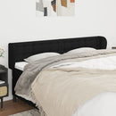 sengegavl med kanter 203x23x78/88 cm stof sort